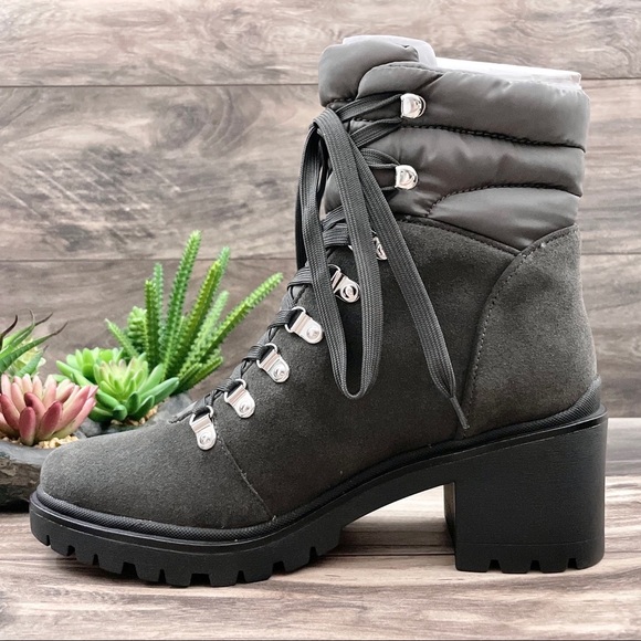 NIB Nine West Persia Leather Lug Sole Hiker Boots - Picture 8 of 12